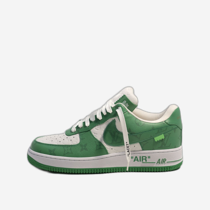 LV Louis Vuitton Nike Air Force 1 Low, Virgil Abloh, Weiß Grün