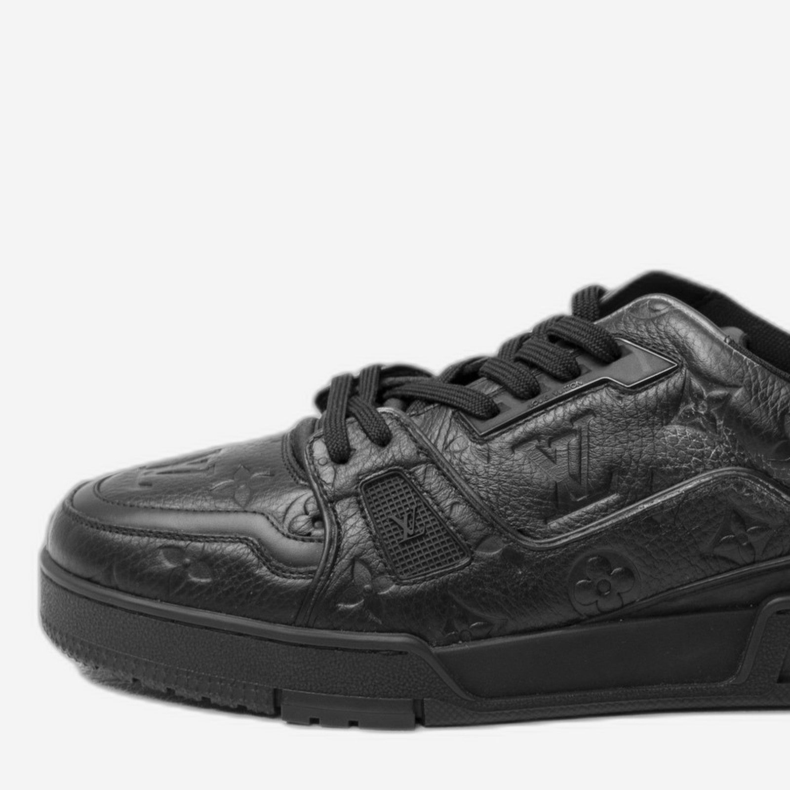 LV Louis Vuitton Sneaker Trainer Black, Monogramm schwarz – Detail