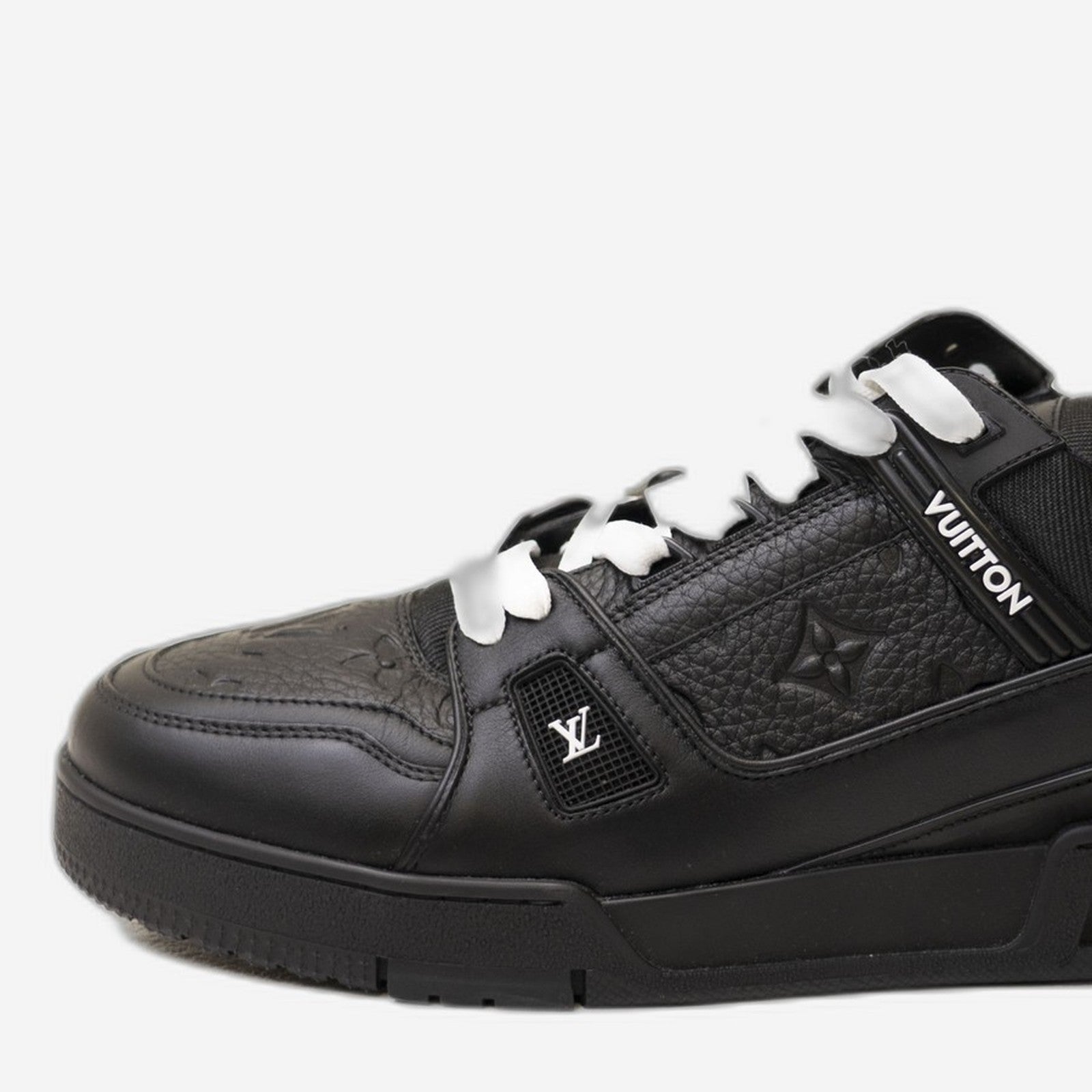 LV Louis Vuitton Sneaker Trainer Black, Monogramm Sohle Weiss – Detail