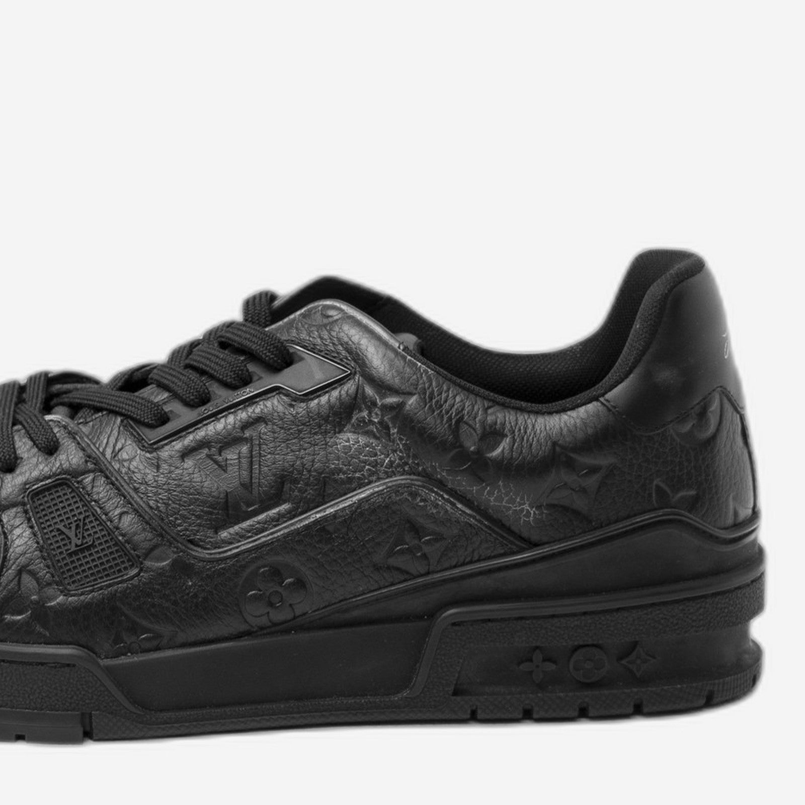 LV Louis Vuitton Sneaker Trainer Black, Monogramm schwarz – Heel
